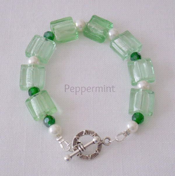 Green silverfoil bracelet